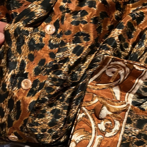 80’s-90’s western women’s blouse Casual Corner Animal Print small - Picture 11 of 11